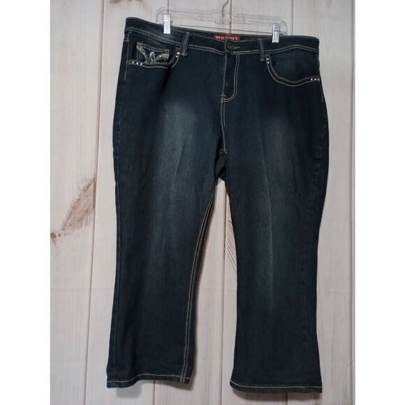 Red Rivet Jeans Ladies‎ 20W Detailed Pocket Straight Leg - Picture 1 of 8